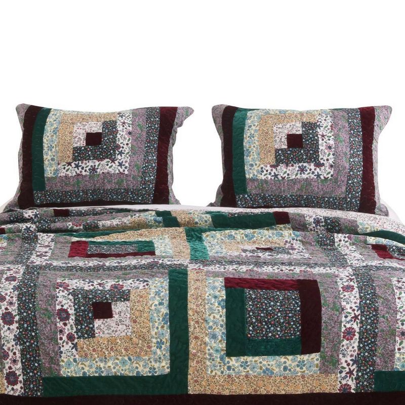 Pine Grove Floral Print Perfect Pillow Sham Multicolor by Greenland Home Fashion, 1 of 5