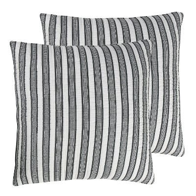 Tanzie Black Euro Sham Set of 2 - Black & White - Levtex Home