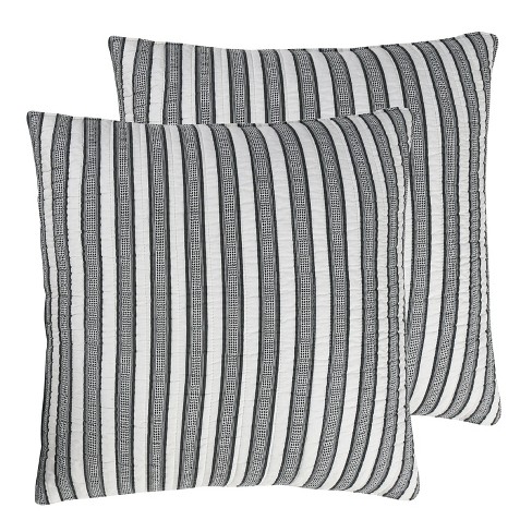 Tanzie Black Stripe Quilted Euro Sham 2pk Levtex Home Target