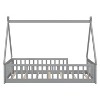 Grungis Twin Size Tent-Shaped Floor Bed,Modern Toddler Bed with Guardrails and Slats,Montessori Bed for Bedroom - 4 of 4