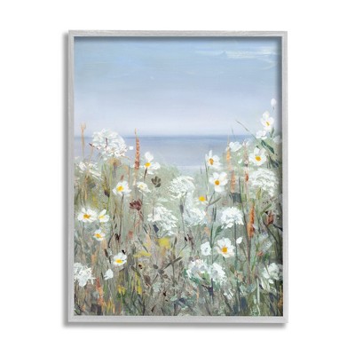Stupell Industries Spring Flowers Ocean View Framed Giclee Art