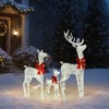 Pre-Lighted Christmas Reindeer Family Set – Weatherproof Silver Sparkling Deer Trio with 290 Warm White LEDs, 5FT Outdoor Christmas Decor&Gift - 2 of 4
