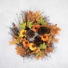 Northlight Sunflowers and Pine Cones Fall Artificial Thanksgiving Wreath, 24-Inch, Unlit - 3 of 4