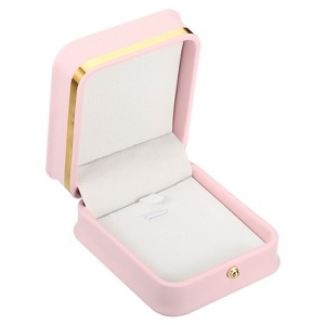 Unique Bargains Velvet Cloth PU Leather Single Slot Jewelry Holder Necklace Box - 1 of 4