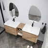 GDFStudio Nibley Wall-Mounted Bathroom Vanity with Ceramic Sink and Storage Shelves - 2 of 4