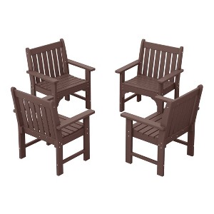 WestinTrends Outdoor Patio HDPE Adirondack Dining Arm Chairs (Set of 4) - 1 of 4