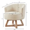 CAVINAS Linen Swivel Accent Chair with Curved Backrest and Wood Base,Upholstered Swivel Living Room Chairs,Reading Chairs for Living Room - 3 of 4