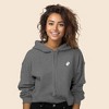 Dalix Heartly Ghost Embroidered Fleece Cropped Hoodie Cold Fall Winter Women - 2 of 4