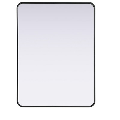 Elegant Lighting Contour Metal Rectangle Mirror 30x40 in Black