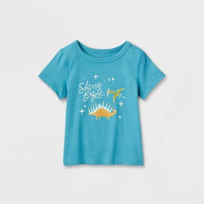 Toddler Adaptive Short Sleeve 'Hanukkah Shine Bright' Graphic T-Shirt - Cat & Jack™ Blue