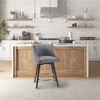 Powell Swivel Counter Height Barstool Gray: Upholstered, Nailhead Detail, Wood Legs - 2 of 4