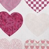 16"x16" Valentine's Day Patterned Hearts Square Throw Pillow Pink - e by design: Festive Decor, Indoor Use - 2 of 4