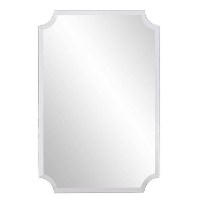 24" x 36" Scalloped Frameless Decorative Wall Mirror Clear - Howard Elliott: Beveled Glass, No Assembly Required