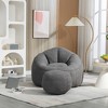 Bean Bag Chair Sofa High Pressure Foam Filled Sofa Chair Lazy BeanBag Sofa with Footrest Soft Comfy Chair for Living Room Bedroom Office, Beige, Grey - 2 of 4