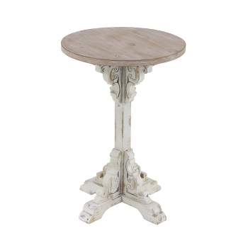 Farmhouse Chinese Fir Accent Table Gray - Olivia & May