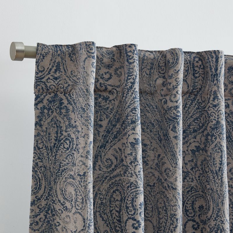 Vittoria Paisley Printed Blackout Single Curtain Panel - Elrene Home Fashions, 2 of 5