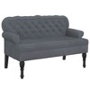 vidaXL Bench Dark Grey Velvet, Plywood, Rubber Wood Medium - 2 of 4