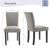 Dining Chairs Set of 2 Upholstered Fabric Kitchen Chairs with Nailhead Trim Comfortable Dining Chairs for Small Space Apartment - 2 of 4