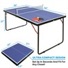 YONWAY 4.5ft Table Tennis Table Foldable & Portable Ping Pong Table Set with Net and 2 Ping Pong Paddles for Indoor Outdoor Game - 3 of 4