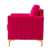 Set of 2 Iapygia Contemporary Tufted Wooden Upholstered Club Chair with Metal Legs for Bedroom Club Chair| ART OF LIVING DESIGNS - 3 of 4