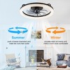 Airsurfer 19" Enclosed Ceiling Fan with Color-Changing LED Light, Black with Blue-Gray Blades, 7-Blade Fandelier, Remote Included - 4 of 4
