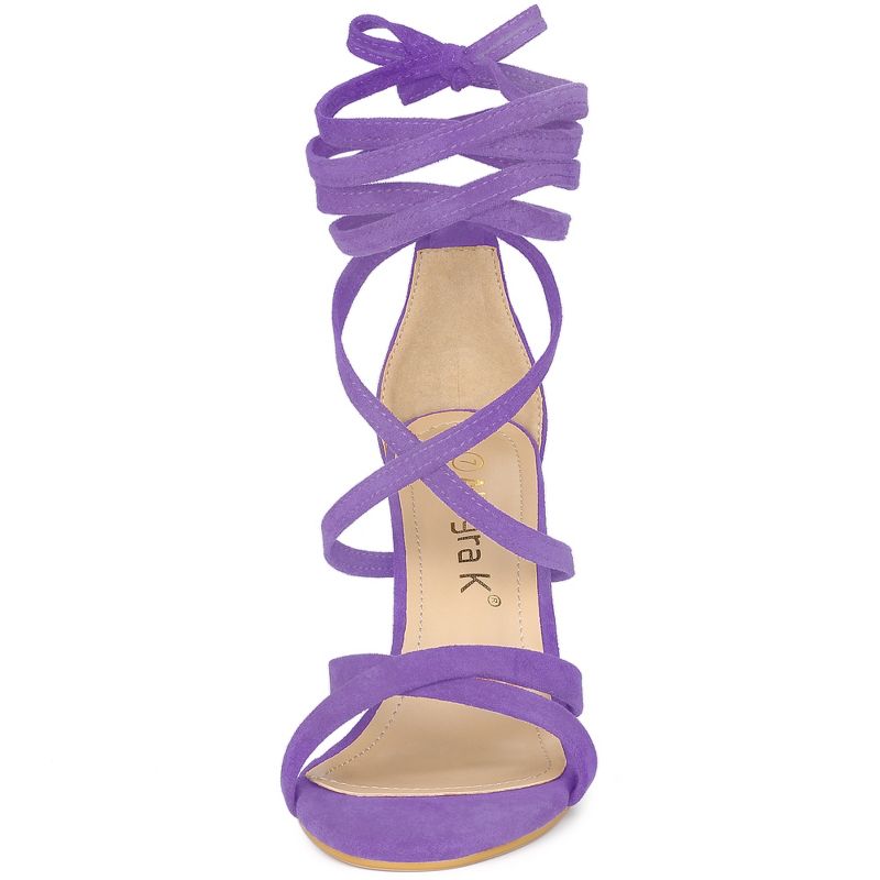 Allegra K Women's Lace-Up Stiletto High Heels Sandals, 3 of 7