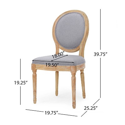 Gray Upholstered Wood Side Chair, 42.5" Length