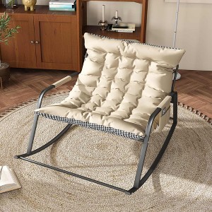 Angel Sar All-Season Rocking Recliner Chair with Storage, Breathable Mesh Lounge Chair with Cushions for Indoor/Outdoor Use - 1 of 4