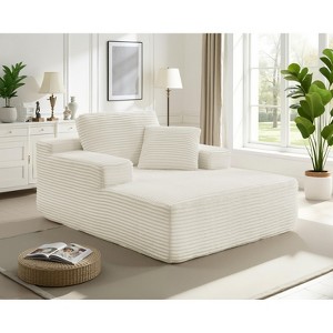 MYINDA Oversized Boneless Sofa Bed with Deep Seat, Corduroy Chaise Lounge Chair for Living Room/Apartment - 1 of 4