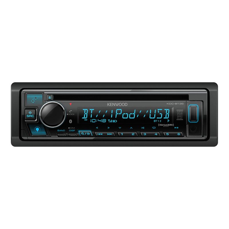 Kenwood KDC-BT35 1-DIN CD Receiver, Bluetooth, Alexa Built-in, SiriusXM Ready, Front USB & AUX, Variable Illumination, Remote APP ready, 2 of 4