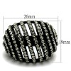 Slickblue Women’s Black Pave Dome Cocktail Ring – Crystal Stones, Ion Plated Stainless Steel, Stylish Design, Sizes 5-12 - 3 of 4