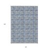 Navy Blue And Ivory Geometric Washable Indoor Outdoor Area Rug - 3 of 4