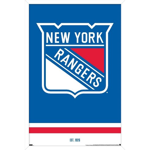 Trends International NHL New York Rangers - Adam Fox Feature Series 23  Framed Wall Poster Prints Mahogany Framed Version 22.375 x 34