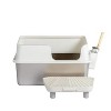 LunaLulink Stainless Steel Litter Box with Lid, Extra Large Litter Box for Big Cats, Litter Box with Pedal Filter and Scoop for Easy Cleaning, White - 2 of 4