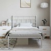 vidaXL White Metal Twin Bed Frame with Headboard, Heavy-Duty, Under-Bed Storage, No Mattress - 3 of 4
