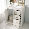 Mshliw 30 Inch Bathroom Vanity with Ceramic Sink, Freestanding Cabinet with 3 Drawers and Soft-Close Doors, Solid Wood Frame - 2 of 4