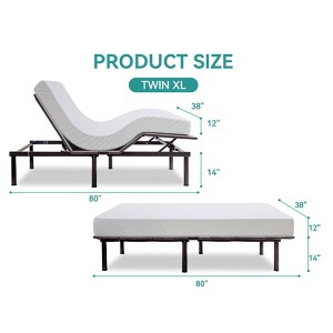 Vipbear Adjustable Bed Base with Mattress,10 Inch Gel Memory Foam Medium-Firm Mattress in Box, Adjustable Bed Frame,Thickened Foam Frame - 1 of 4