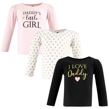 Hudson Baby Infant Girl Long Sleeve T-Shirts, Girl Daddy