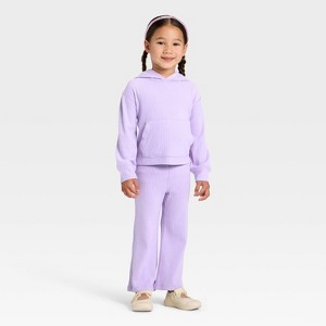 Toddler Girls' 2pc Top & Bottom Set - Cat & Jack™ Purple - 1 of 4