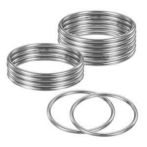 Unique Bargains Dream Catcher Stainless Steel Macrame Wreath Floral Round Metal O Rings 12 PCS - 1 of 4