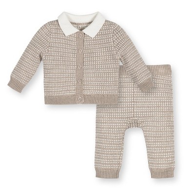Image of Hope & Henry Layette Baby Organic Tweed Cardigan and Legging Sweater Set, Infant
