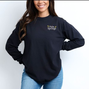 Simply Sage Market Embroidered Palm Springs Stars Garment Dyed Long Sleeve - 1 of 4