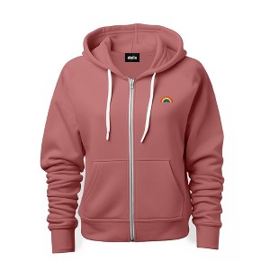 Dalix Rainbow Embroidered Zip Hoodie Fleece Long Sleeve Pocket Warm Soft Mens - 1 of 4