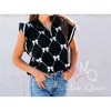 Women's Tisha Bow Print Zip Up Sweater - Little Daisy Closet - 4 of 4