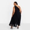 Rebdolls Women's Desiree Chiffon Pleated One Shoulder Maxi Shift Dress - 3 of 4