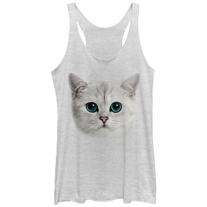 Women's Lost Gods Cat Stare Racerback Tank Top - 1 of 3