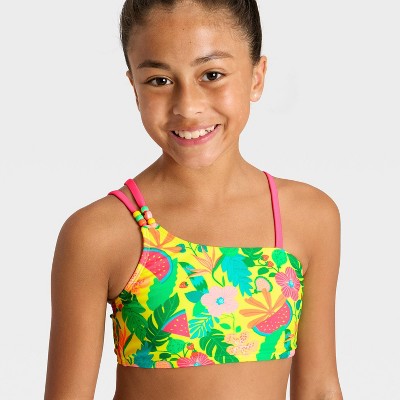 Cat & Jack Girls' Giving Trop-lsational Swimwear Set - Cat & Jack™ Yellow M — фото 2