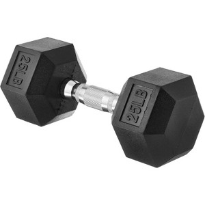 Rubber Encased Hex Dumbbell, Hand Weight for Home Gym Strength Training and Fitness Workouts - 1 of 4