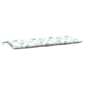 vidaXL Bench Cushion Outdoor Water Repellent Bench Cushion Pad Oxford Fabric - White and Green 47.2" x 19.7" x 2.8" - 1 of 4