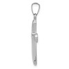 Black Bow Jewelry 14k White Gold Polished Rounded Hollow Cross Pendant - 2 of 4